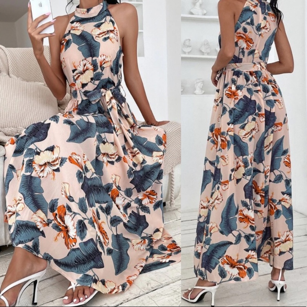 Boho floral print later maxi dress - Picture 1 of 3